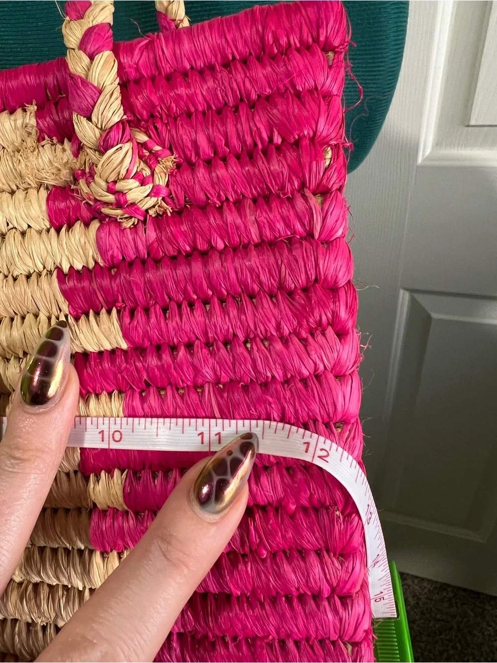 Kate Spade Pink and Cream Woven Stripe Tote